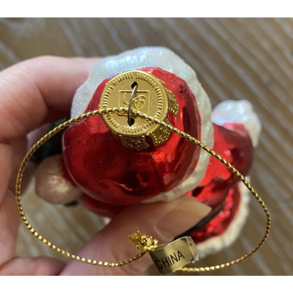 Brass Key Designs Santa Claus Blown Glass Christmas Tree Ornament Wreath - Picture 7 of 7